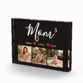 Modern Minimalist Mom Custom Photo & Name Keepsake フォトブロック (右)