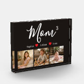 Modern Minimalist Mom Custom Photo & Name Keepsake フォトブロック (左)