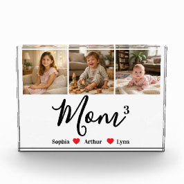 Modern Minimalist Mom Custom Photo & Name Keepsake フォトブロック