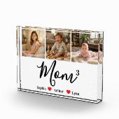 Modern Minimalist Mom Custom Photo & Name Keepsake フォトブロック (右)