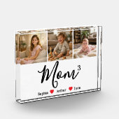 Modern Minimalist Mom Custom Photo & Name Keepsake フォトブロック (左)