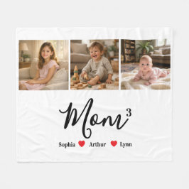 Modern Minimalist Mom Custom Photo & Name Keepsake フリースブランケット