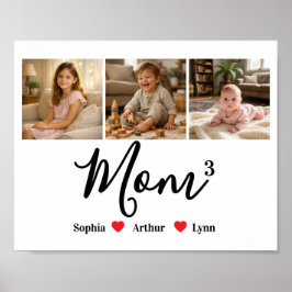 Modern Minimalist Mom Custom Photo & Name Keepsake ポスター