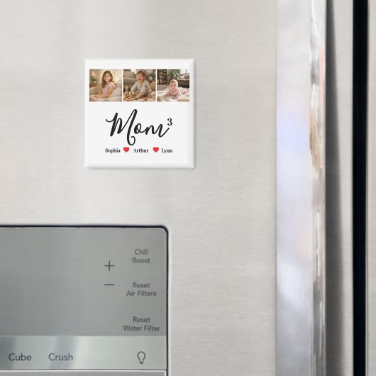 Modern Minimalist Mom Custom Photo & Name Keepsake マグネット (インサイチュ (冷蔵庫))