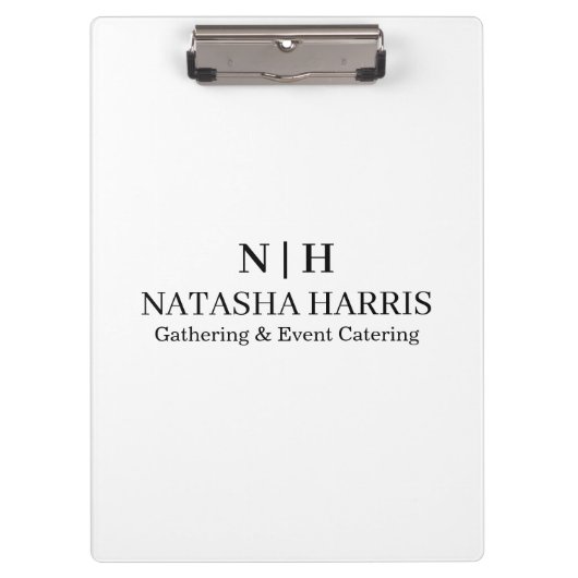 Modern Minimalist Monogram Logo clipboard クリップボード (正面)