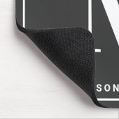 Modern Minimalist Monogram & Name - Charcoal Gray マウスパッド (コーナー)