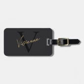 Modern Minimalist Monogram Professional Marketing  ラゲッジタグ (正面横)