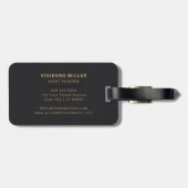 Modern Minimalist Monogram Professional Marketing  ラゲッジタグ (裏面横)