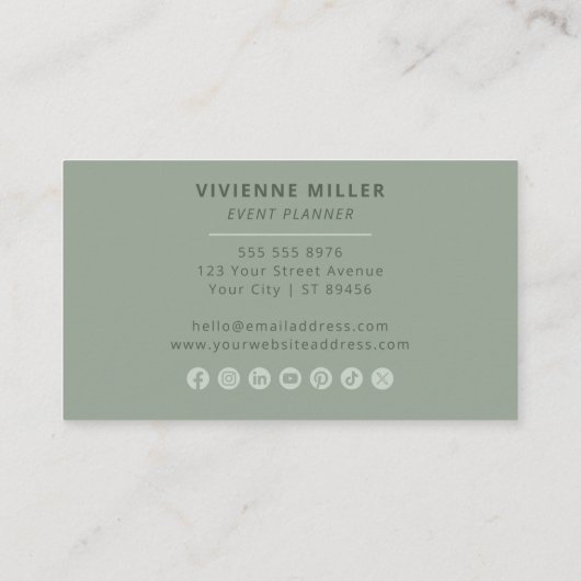 Modern Minimalist Monogram Professional Marketing  名刺 (裏面)