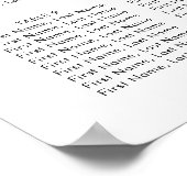 Modern, Minimalist Monogram Wedding Seating Chart ポスター (角)