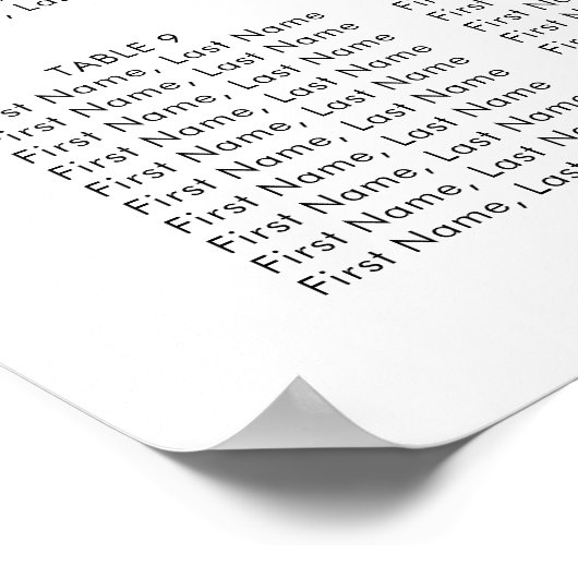 Modern, Minimalist Monogram Wedding Seating Chart ポスター (角)