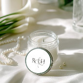 Modern Minimalist Monogram Wedding Sticker ラウンドシール