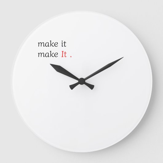 Modern Minimalist Motivational Wall Clock ラージ壁時計 (正面)