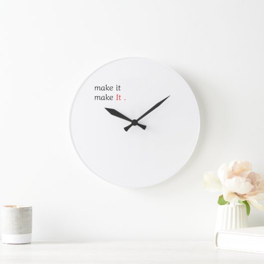 Modern Minimalist Motivational Wall Clock ラージ壁時計 (ホーム)