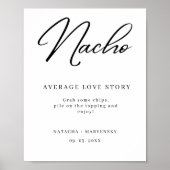 Modern Minimalist Nacho Bar Wedding Station sign ポスター (正面)