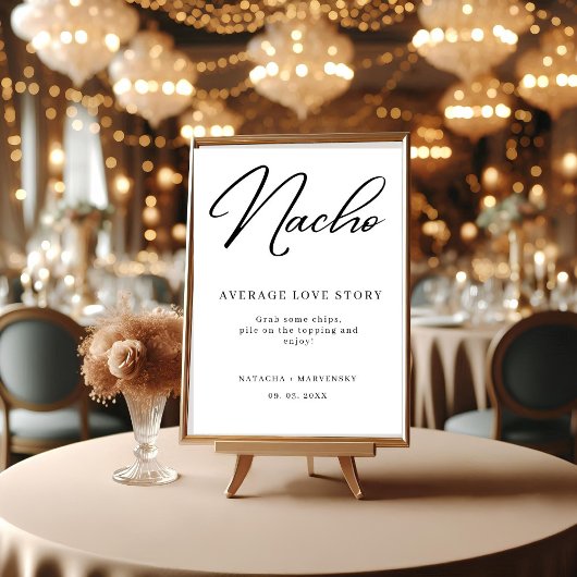 Modern Minimalist Nacho Bar Wedding Station sign 台座サイン