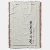 Modern Minimalist Name and Title, Graduation スローブランケット (正面縦)