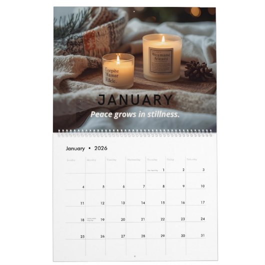 Modern Minimalist Nature 2026 Wall Calendar カレンダー (1月 2026)