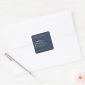 Modern Minimalist Navy Blue Candle Label Sticker スクエアシール (封筒)