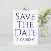 Modern Minimalist Navy Blue Save The Date 招待状 (スタンド正面)