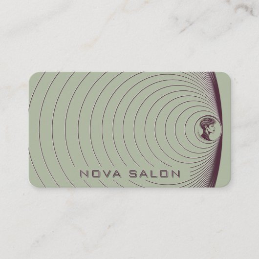 Modern Minimalist Nested Circular Fine Lines  名刺 (正面)