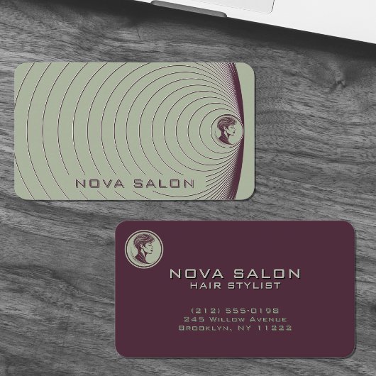 Modern Minimalist Nested Circular Fine Lines  名刺