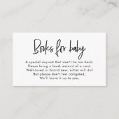 Modern Minimalist Neutral Baby Shower Book Request エンクロージャーカード (正面)