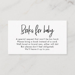 Modern Minimalist Neutral Baby Shower Book Request エンクロージャーカード