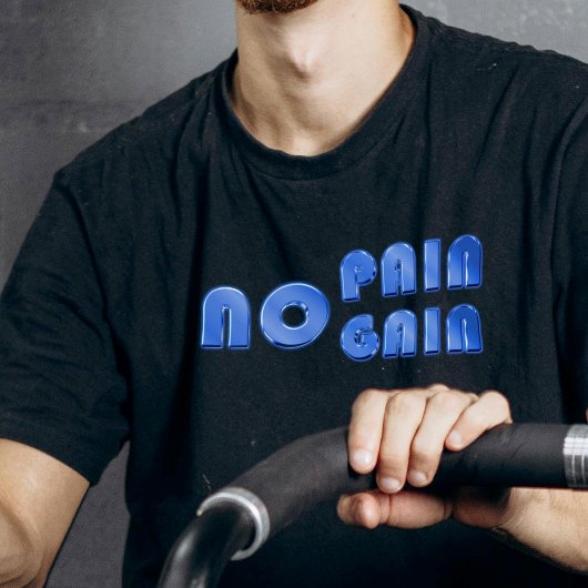 Modern Minimalist No Pain No Gain Fitness Gym Tシャツ