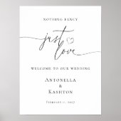 Modern minimalist Nothing Fancy Just Love welcome ポスター (正面)