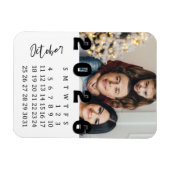 Modern Minimalist October 2026 Photo Calendar マグネット (横)