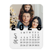 Modern Minimalist October 2026 Photo Calendar マグネット (縦)