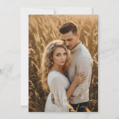 Modern Minimalist Olive Green Photo Wedding Invita 招待状 (裏面)