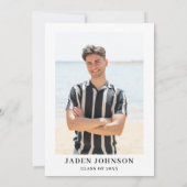 Modern Minimalist One PHOTO Graduation Party 招待状 (裏面)