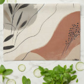 Modern Minimalist Organic Abstract Shapes Pattern キッチンタオル (折り畳み)