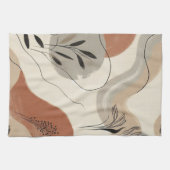 Modern Minimalist Organic Abstract Shapes Pattern キッチンタオル (横)