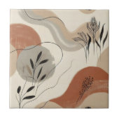 Modern Minimalist Organic Abstract Shapes Pattern タイル (正面)