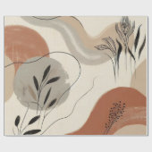 Modern Minimalist Organic Abstract Shapes Pattern ラッピングペーパー (フラット)