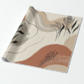 Modern Minimalist Organic Abstract Shapes Pattern ラッピングペーパー (アンロールド)