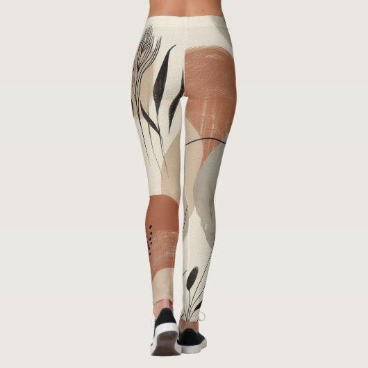 Modern Minimalist Organic Abstract Shapes Pattern レギンス (裏面)