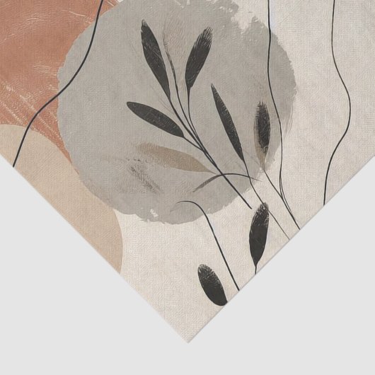 Modern Minimalist Organic Abstract Shapes Pattern 薄葉紙 (詳細)