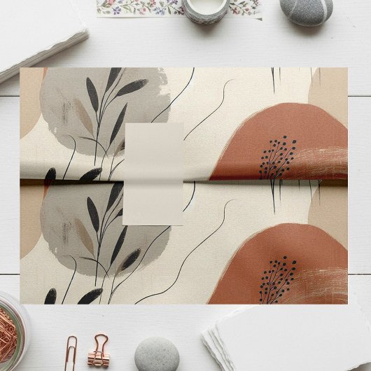 Modern Minimalist Organic Abstract Shapes Pattern 薄葉紙