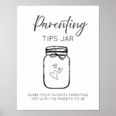 Modern minimalist Parenting tips Jar Baby Shower  ポスター (正面)