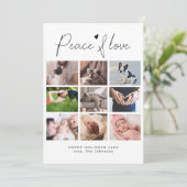 Modern Minimalist Peace & Love Photo Collage シーズンカード (スタンド正面)