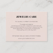 Modern Minimalist Peach Jewelry Care Insert Card エンクロージャーカード (正面)