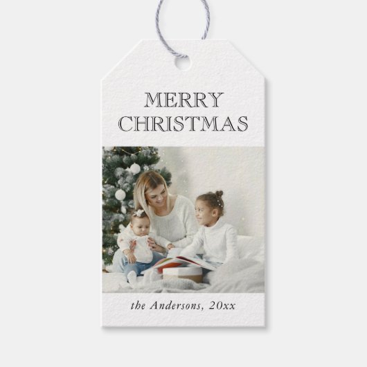 Modern Minimalist Personalized Christmas Holiday ギフトタグ (正面)