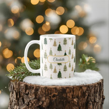 Modern Minimalist Personalized Christmas Mug