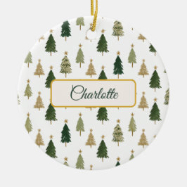 Modern Minimalist Personalized Christmas Ornament セラミックオーナメント