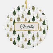 Modern Minimalist Personalized Christmas Ornament セラミックオーナメント (裏面)