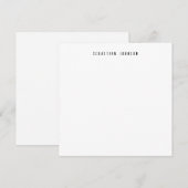 Modern Minimalist Personalized Name Stationery ノートカード (正面/裏面)